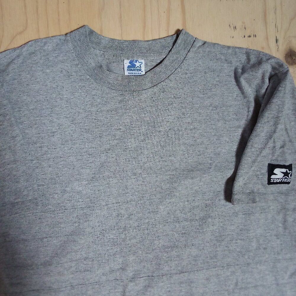 Vintage STARTER Blank T-Shirt Heather Gray